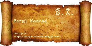 Bergl Konrád névjegykártya